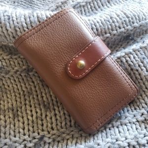 Fossil Brown Tan Leather Wallet Trifold